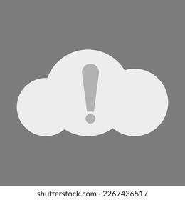 Exclamation mark in cloud vector. Message in the cloud service vector. Danger cloud vector icon.