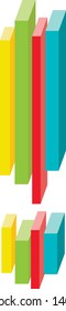 Exclamation mark. Colorful vector illustration. Consists of colorful parts.