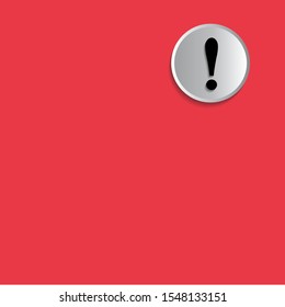 Exclamation mark concept on red background. Vector illustration.