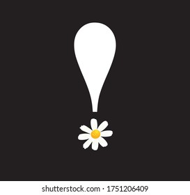 Exclamation Mark with Cute Daisy Illustration