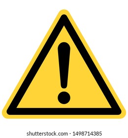 Exclamation mark and danger sign on white
