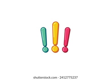 Design des Aufklebers mit Ausrufezeichen