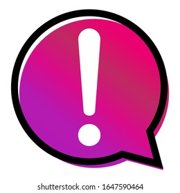 Exclamation mark flat design icon vector. Hazard warning attention sign isolated on white background