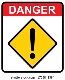 Icono de diseño plano de signo de exclamación vectorial. Signo de atención de advertencia de peligro aislado en fondo blanco