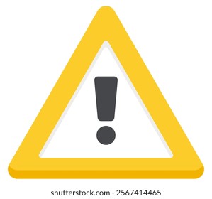 Exclamation mark flat icon isolated on white background.