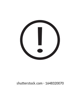 Exclamation mark. Flat web icon or sign isolated on grey background. Collection modern trend concept design style vector illustration symbol