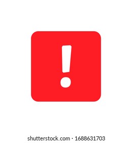 Exclamation mark. Flat web icon or sign isolated on white background. Collection modern trend concept design style vector illustration symbol.