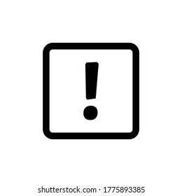 Exclamation mark. Flat web icon or sign isolated on white background. Collection modern trend concept design style vector illustration symbol.