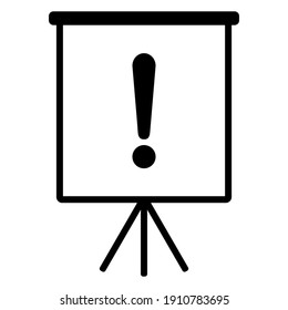 Ausrufezeichen und Flipchart auf Weiß