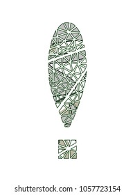 Exclamation mark. Floral design.
