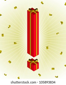 exclamation mark with gift box