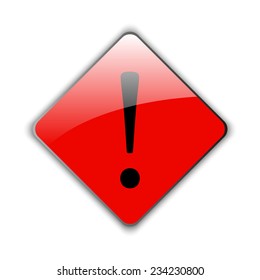 exclamation mark glossy icon vector