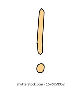 Exclamation mark. Grunge doodle sketch exclamation marks vector. exclamation marks illustration on white background