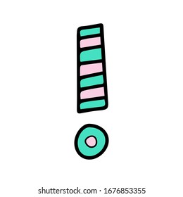 Exclamation mark. Grunge doodle sketch exclamation marks vector. exclamation marks illustration on white background
