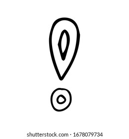 Exclamation mark. Grunge doodle sketch exclamation marks vector. exclamation marks illustration on white background