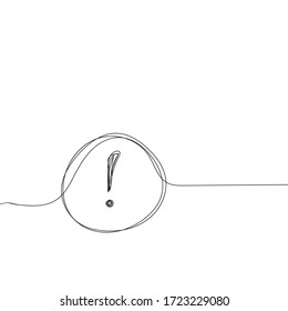 Exclamation mark hand drawn doodle icon. Attention sign. Hazard warning symbol in white background. Vector illustration.