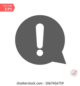 Exclamation mark. Exclamation mark. Hazard warning symbol. Flat design style. Vector EPS