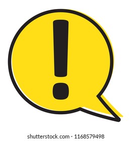 Exclamation mark. Hazard warning symbol. Danger sign, warning sign, attention sign in a speech bubble, vector illustration