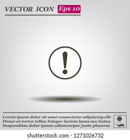 Exclamation mark. Exclamation mark. Hazard warning symbol. Flat design style. Vector EPS 10.
