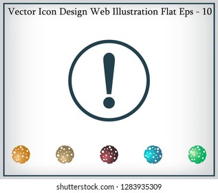 Exclamation mark. Hazard warning symbol. Flat design style. Vector EPS 10.