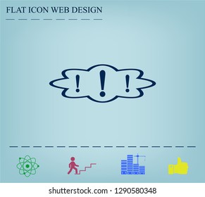 Exclamation mark. Exclamation mark. Hazard warning symbol. Flat design style. Vector EPS 10.