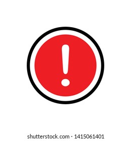Exclamation Mark Hazard Warning Symbol Icon Vector Design Illustration
