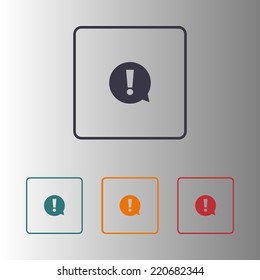  Exclamation mark.  Exclamation mark. Hazard warning symbol. Flat design style. Vector EPS 10.