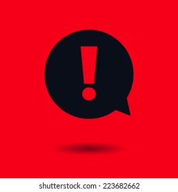  Exclamation mark.  Exclamation mark. Hazard warning symbol. Flat design style. Vector EPS 10.