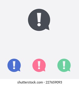  Exclamation mark.  Exclamation mark. Hazard warning symbol. Flat design style. Vector EPS 10.