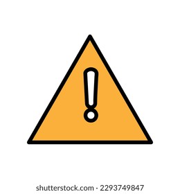 Exclamation Mark Hazard Warning Symbol Icon Vector Design Illustration on white background