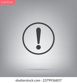 Exclamation mark. Exclamation mark. Hazard warning symbol. Flat design style. Vector EPS 10.