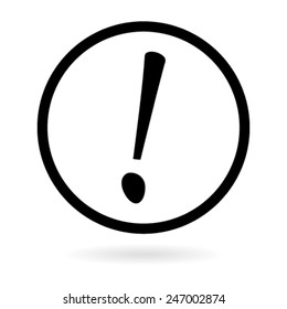 Exclamation mark. Hazard warning symbol. Flat design style.