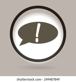 Exclamation mark. Hazard warning symbol. Flat design style.