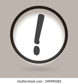 Exclamation mark. Hazard warning symbol. Flat design style.