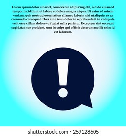  Exclamation mark.  Exclamation mark. Hazard warning symbol. Flat design style. Vector EPS 10.