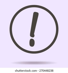 Exclamation mark. Hazard warning symbol. Flat design style.