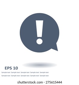  Exclamation mark.  Exclamation mark. Hazard warning symbol. Flat design style. Vector EPS 10.