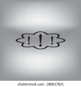 Exclamation mark. Exclamation mark. Hazard warning symbol. Flat design style. Vector EPS 10.