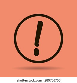 Exclamation mark. Hazard warning symbol. Flat design style.