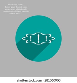 Exclamation mark. Exclamation mark. Hazard warning symbol. Flat design style. Vector EPS 10.