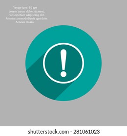 Exclamation mark. Exclamation mark. Hazard warning symbol. Flat design style. Vector EPS 10.