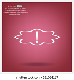 Exclamation mark. Exclamation mark. Hazard warning symbol. Flat design style. Vector EPS 10.