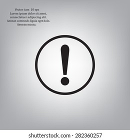 Exclamation mark. Exclamation mark. Hazard warning symbol. Flat design style. Vector EPS 10.