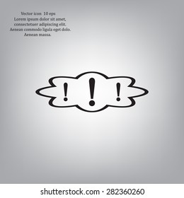 Exclamation mark. Exclamation mark. Hazard warning symbol. Flat design style. Vector EPS 10.