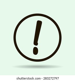Exclamation mark. Hazard warning symbol. Flat design style.