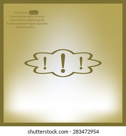 Exclamation mark. Exclamation mark. Hazard warning symbol. Flat design style. Vector EPS 10.