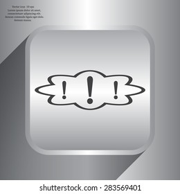 Exclamation mark. Exclamation mark. Hazard warning symbol. Flat design style. Vector EPS 10.