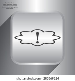 Exclamation mark. Exclamation mark. Hazard warning symbol. Flat design style. Vector EPS 10.