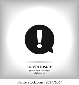  Exclamation mark.  Exclamation mark. Hazard warning symbol. Flat design style. Vector EPS 10.