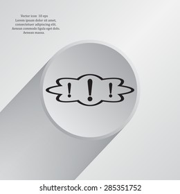 Exclamation mark. Exclamation mark. Hazard warning symbol. Flat design style. Vector EPS 10.